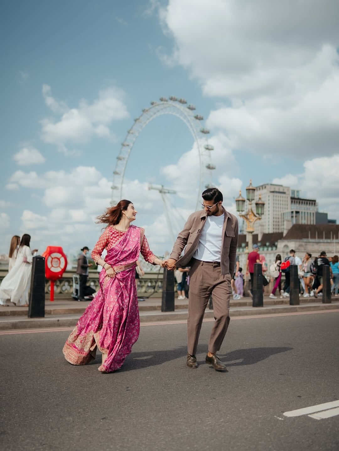 Shailee and Chaitanya by the London Eye